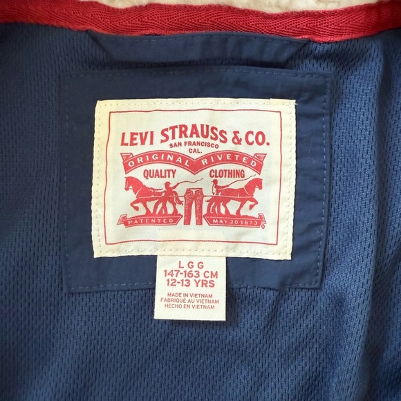 Levi’s Colorblock Sherpa Jacket Big Boys Sz L 12-13 yrs NWT full zip pockets - Picture 11 of 16